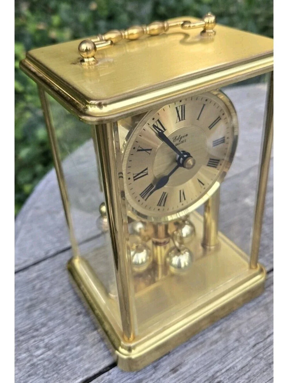Vintage Elgin Quartz Anniversary Mantel Clock – Made in Japan, Classic Gold Tone